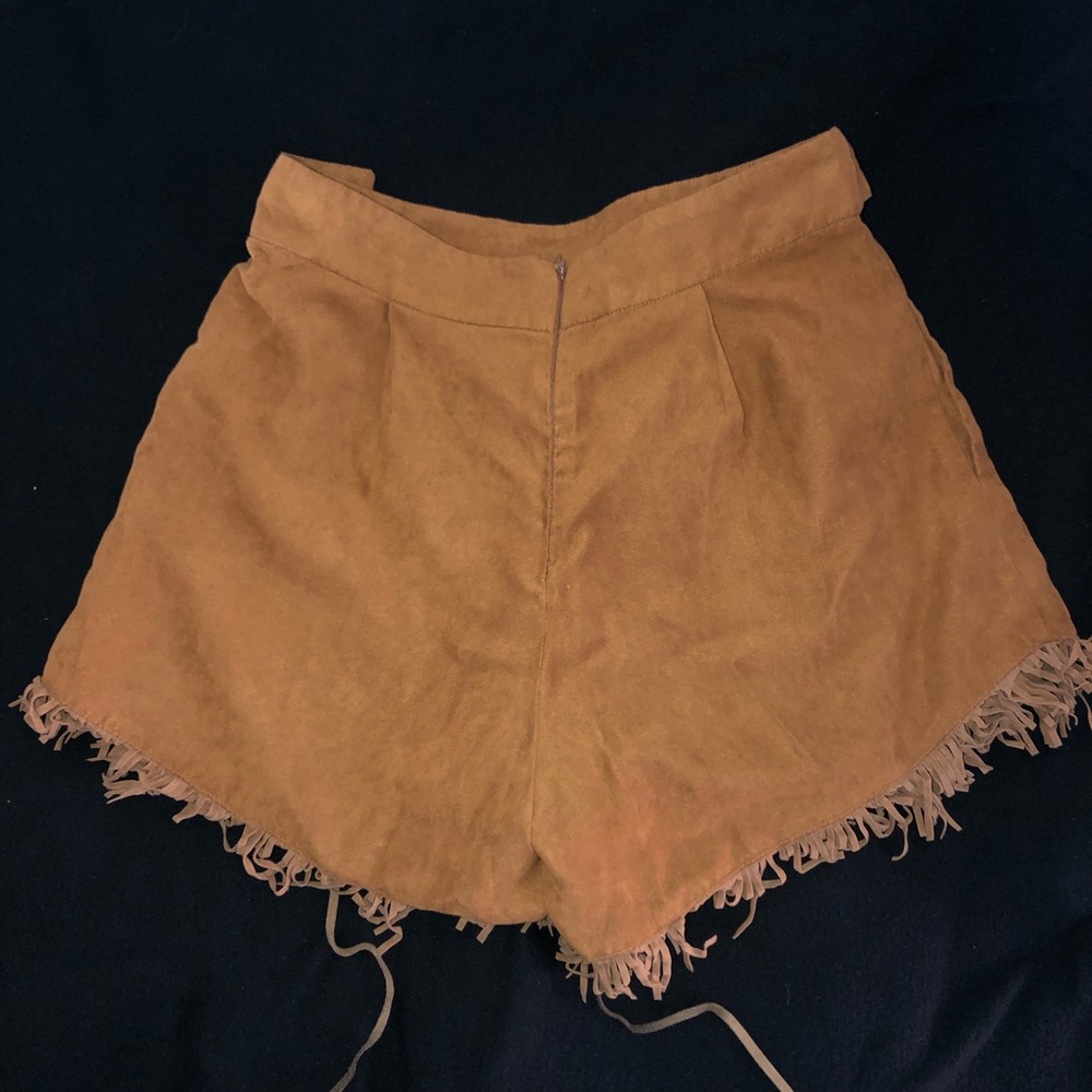 Suede Fringe Shorts - Picture 4 of 8